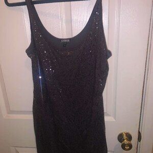 Express Dream Weight Cotton Woman’s (Grey)  Sequin Tank Dress (Size Medium)
